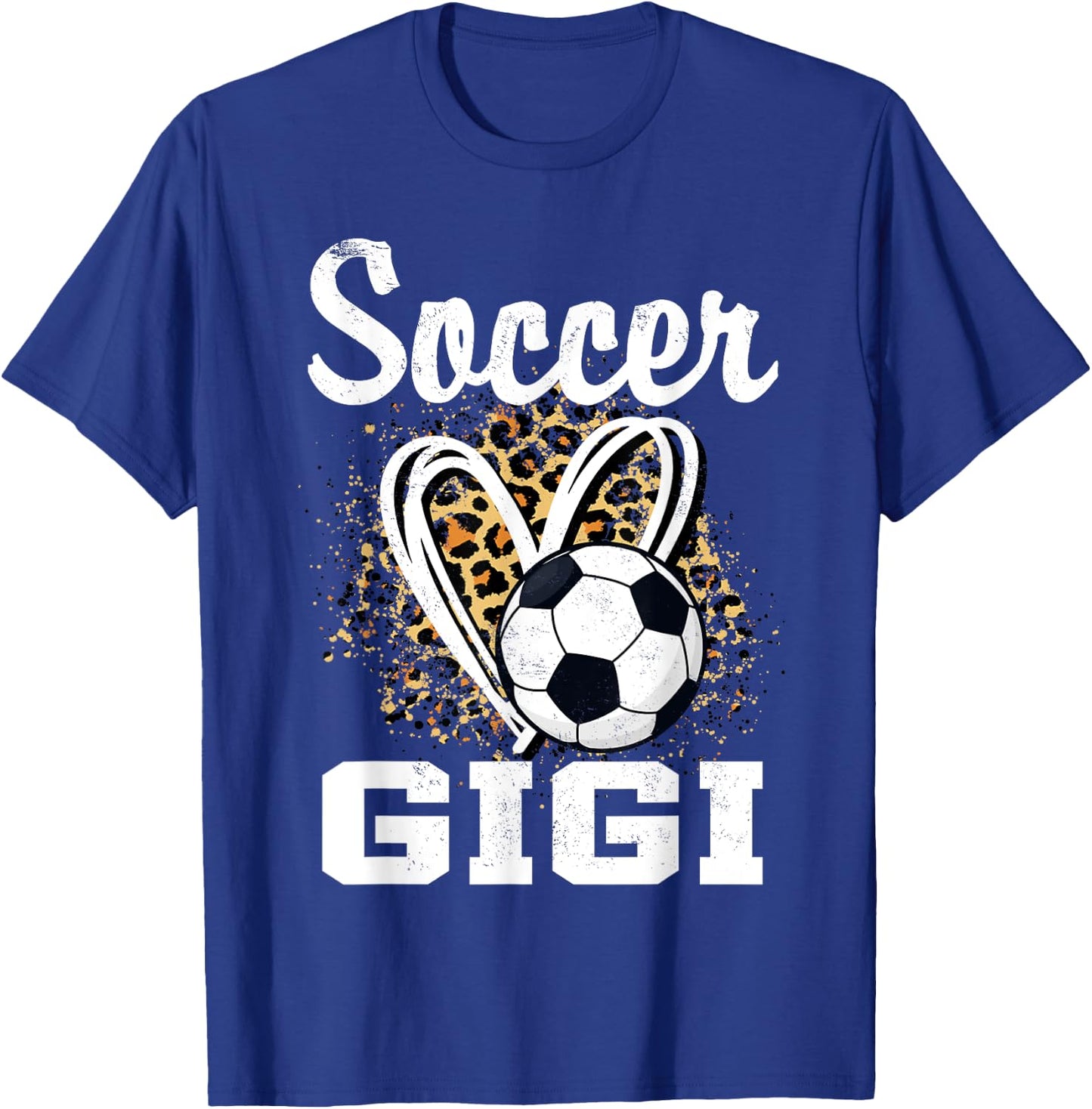 Soccer Gigi Leopard Heart Grandma T-Shirt - T-Shirt | Royal
