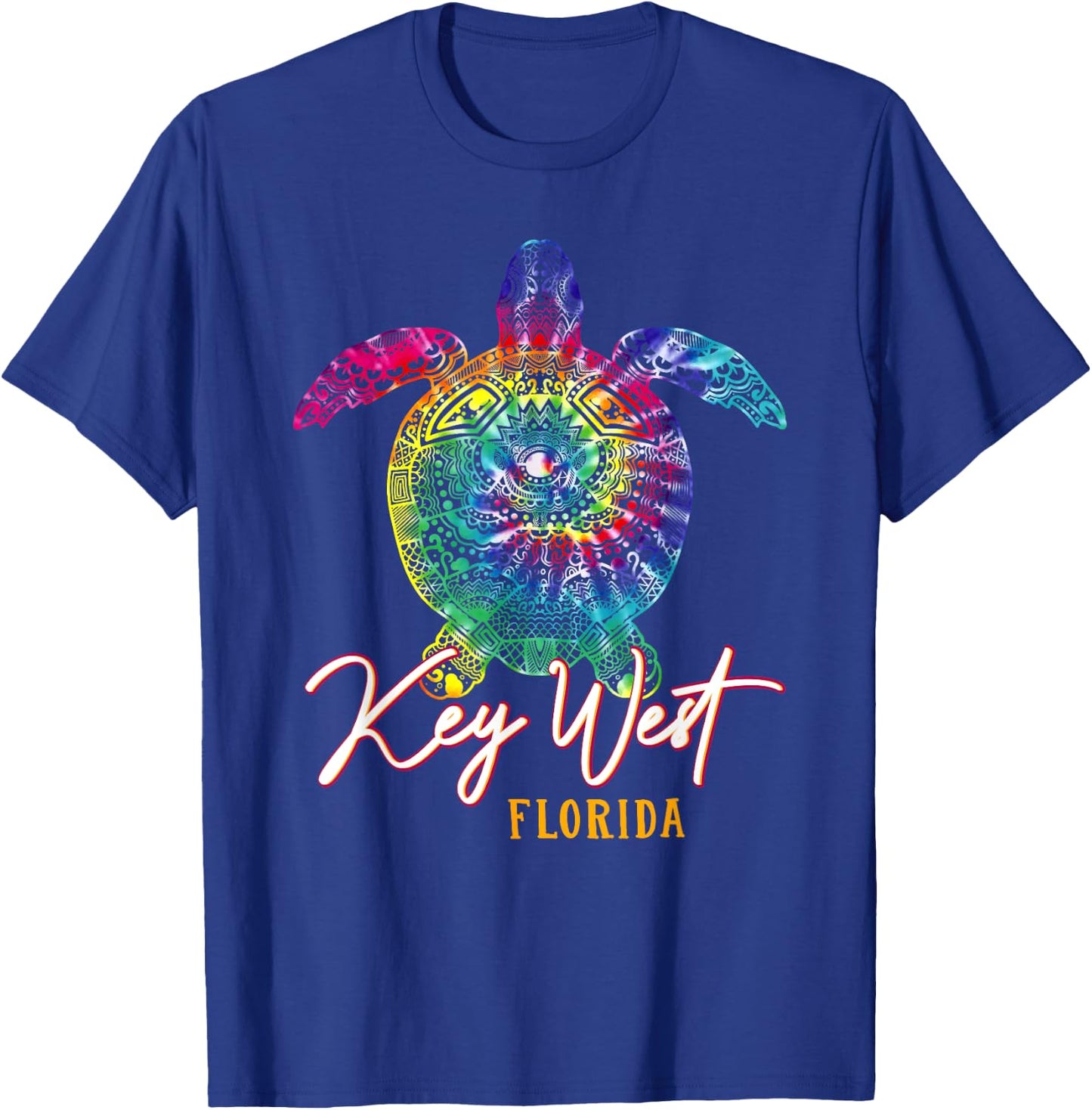 Key West Tie Dye Sea Turtle Florida Matching Family Vacation T-Shirt - T-Shirt | Royal