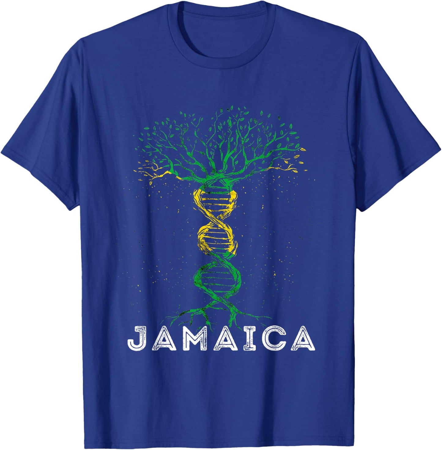Jamaica Flag Tree Jamaican Roots Heritage Jamaican Pride T-Shirt - T-Shirt | Royal