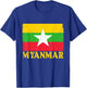 Distressed Retro Myanmar Flag Men Women Kids Patriotic T-Shirt - T-Shirt | Royal