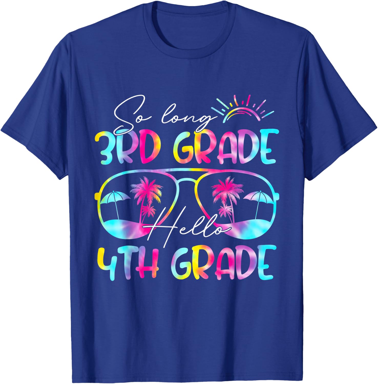 Tie Dye So Long 3rd Grade Hello 4th Grade Teacher Kids T-Shirt - T-Shirt | Royal