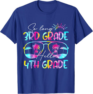 Tie Dye So Long 3rd Grade Hello 4th Grade Teacher Kids T-Shirt - T-Shirt | Royal