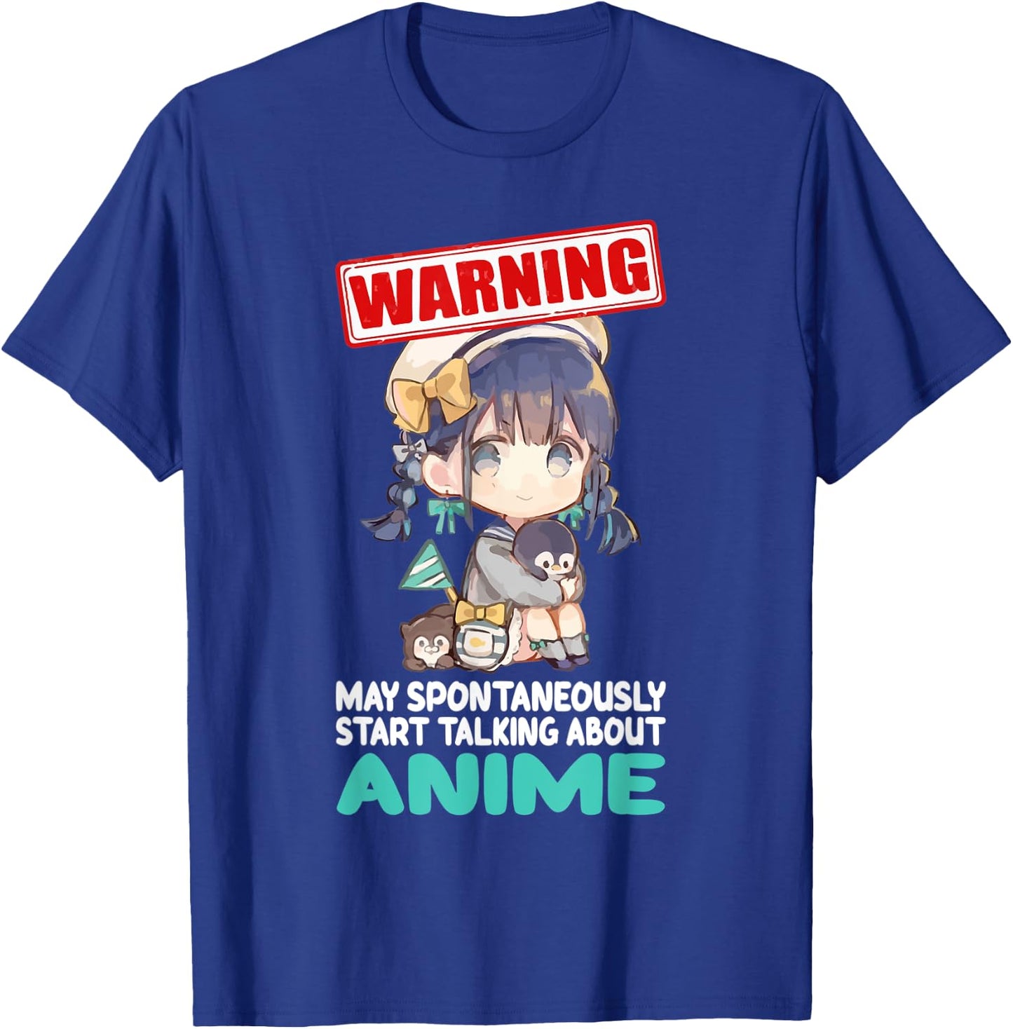 Warning May Spontaneously Start Talking About Anime Funny T-Shirt - T-Shirt | Royal
