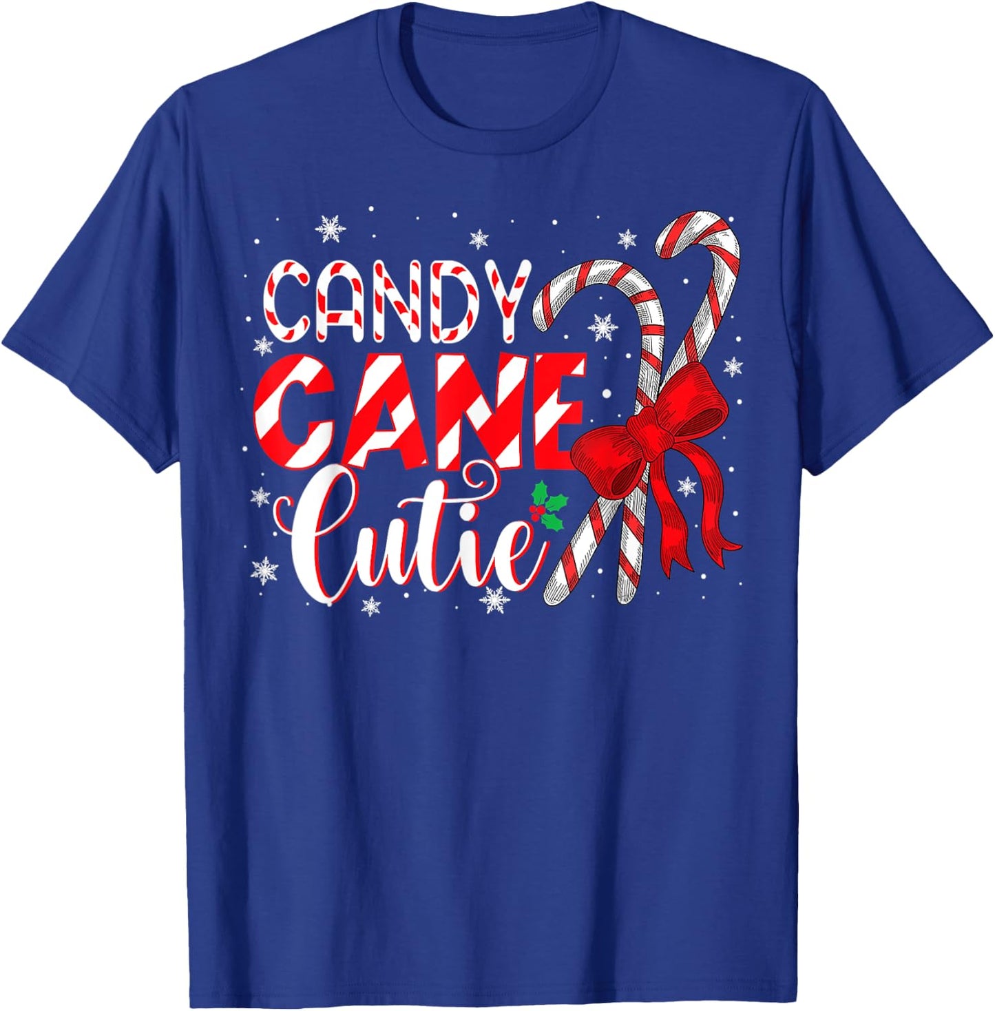 Funny Christmas Candy Cane Cutie Girls Xmas Pajama T-Shirt - T-Shirt | Royal