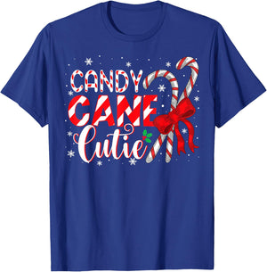 Funny Christmas Candy Cane Cutie Girls Xmas Pajama T-Shirt - T-Shirt | Royal