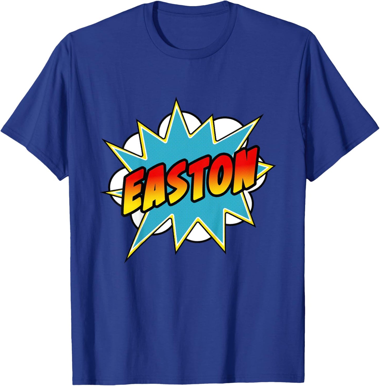 Kids Boys Easton Comic Book Superhero Name T-Shirt - T-Shirt | Royal