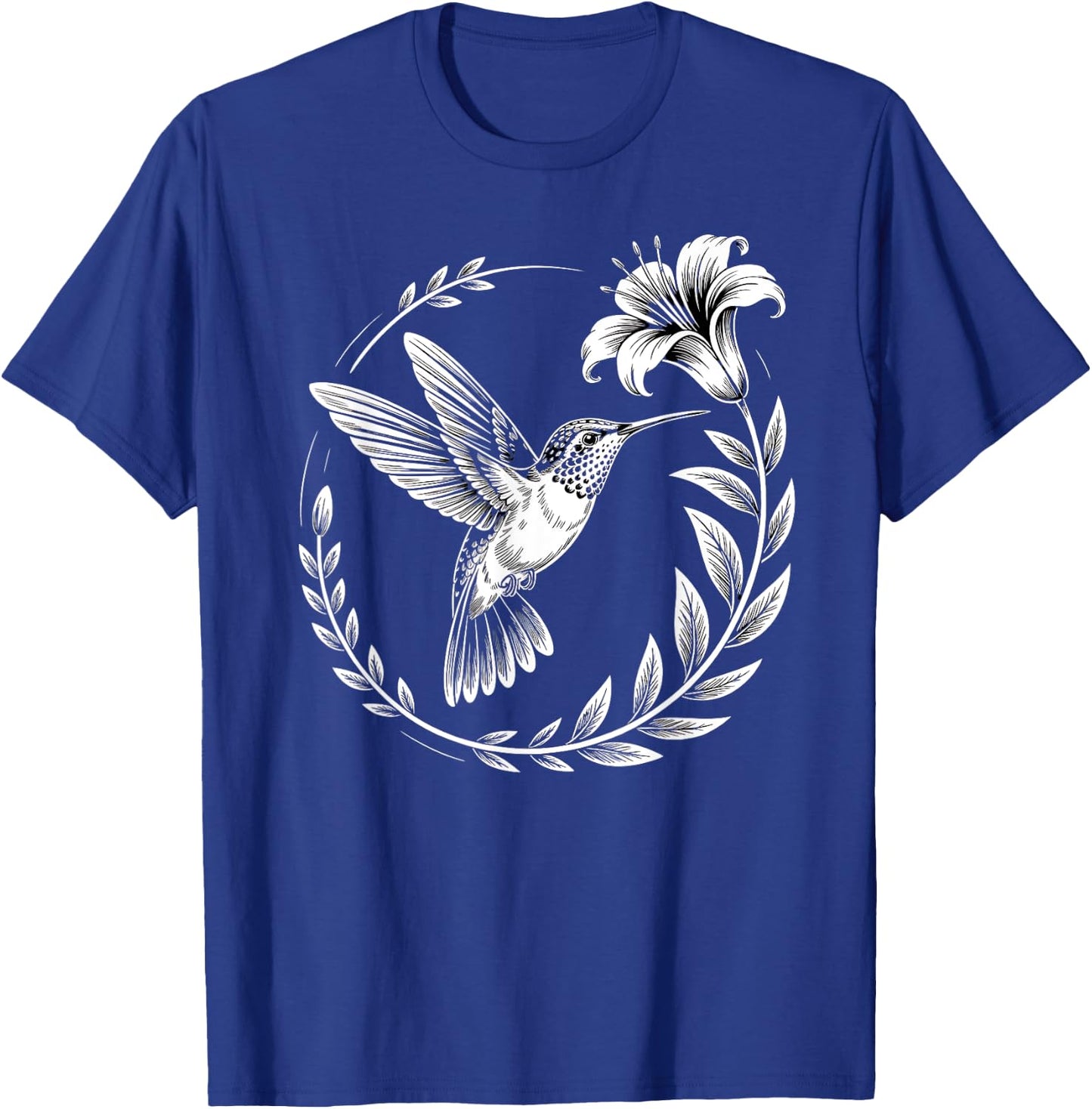 Hummingbird Flowers Art Birds Lovers Women Kids T-Shirt - T-Shirt | Royal