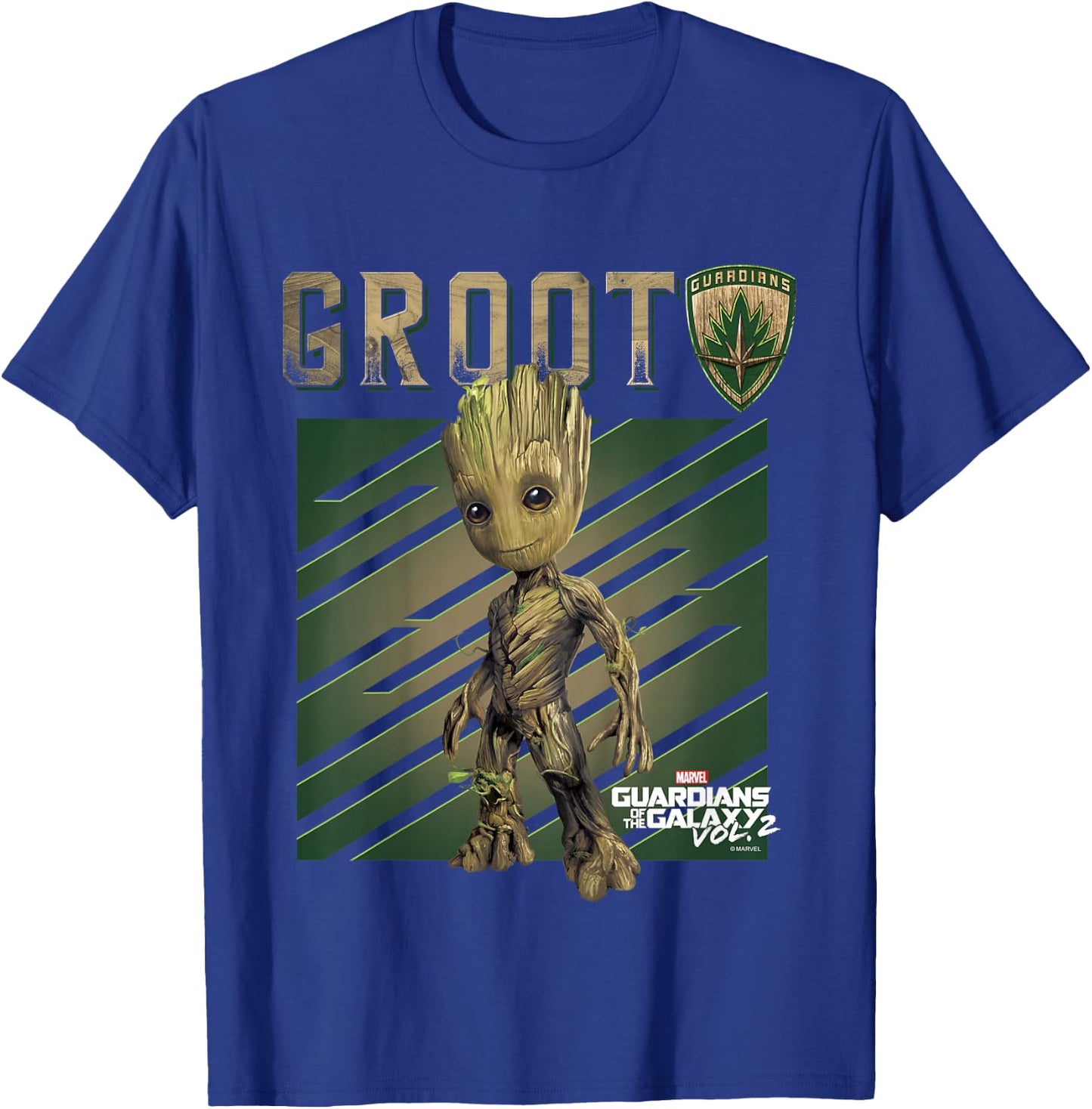 Kids Marvel Guardians Vol. 2 Baby Groot Shield Kids T-Shirt - T-Shirt | Royal
