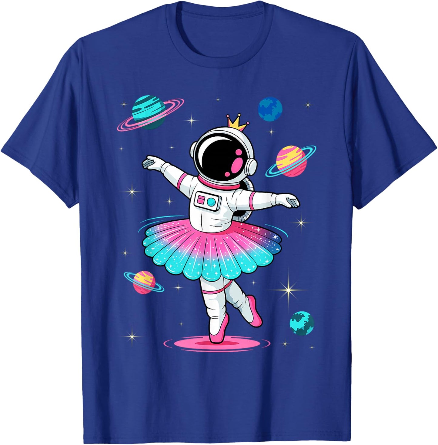 Ballerina Girl Space Astronaut T-Shirt - T-Shirt | Royal