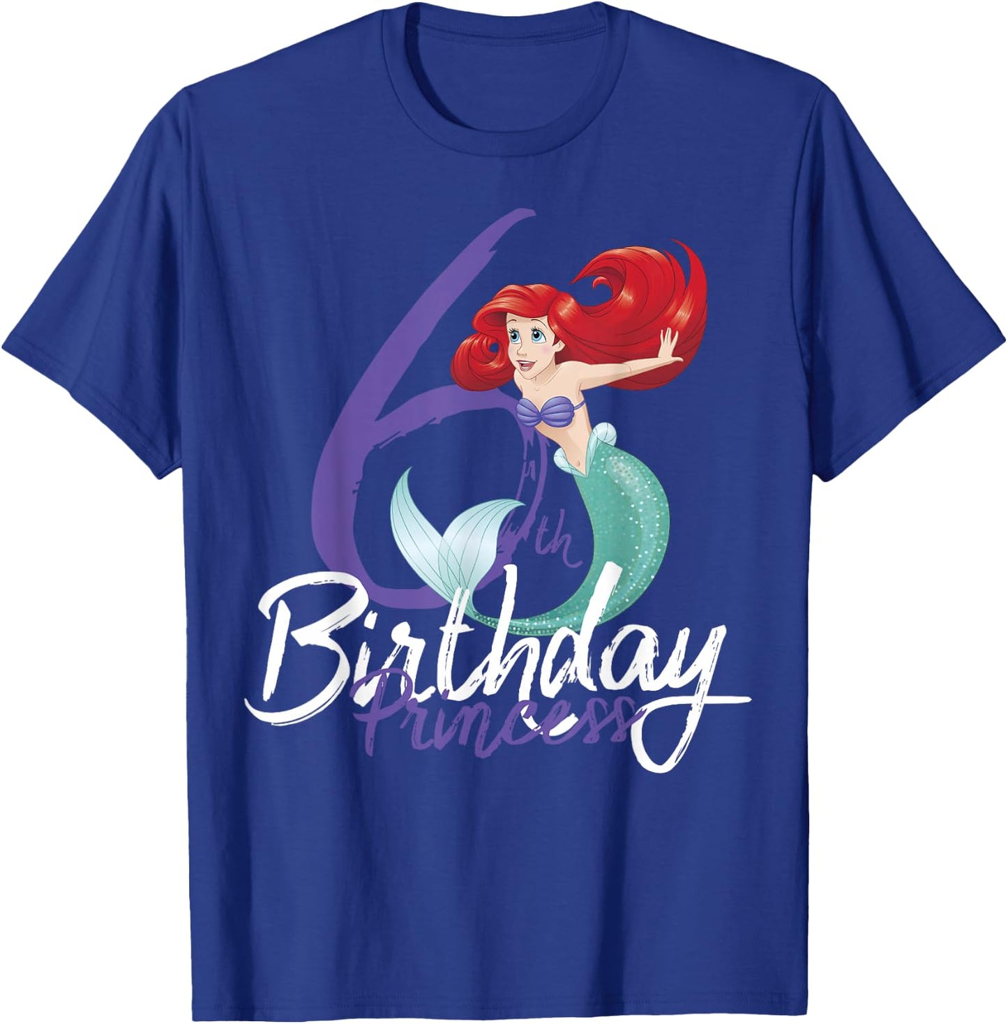 Disney The Little Mermaid Ariel 6th Birthday Princess Pose T-Shirt - T-Shirt | Royal