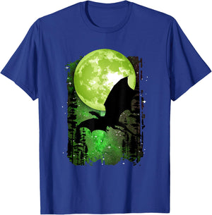 Dragon Fantasy Full Moon Galaxy Star Night Graphic T-Shirt - T-Shirt | Royal