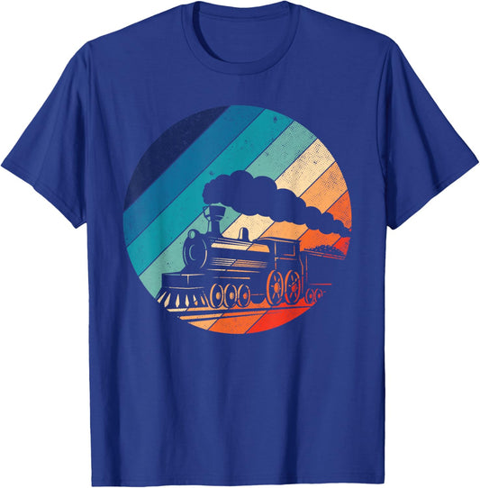 Train Railroad Vintage Retro Locomotive Old Model T-Shirt - T-Shirt | Royal