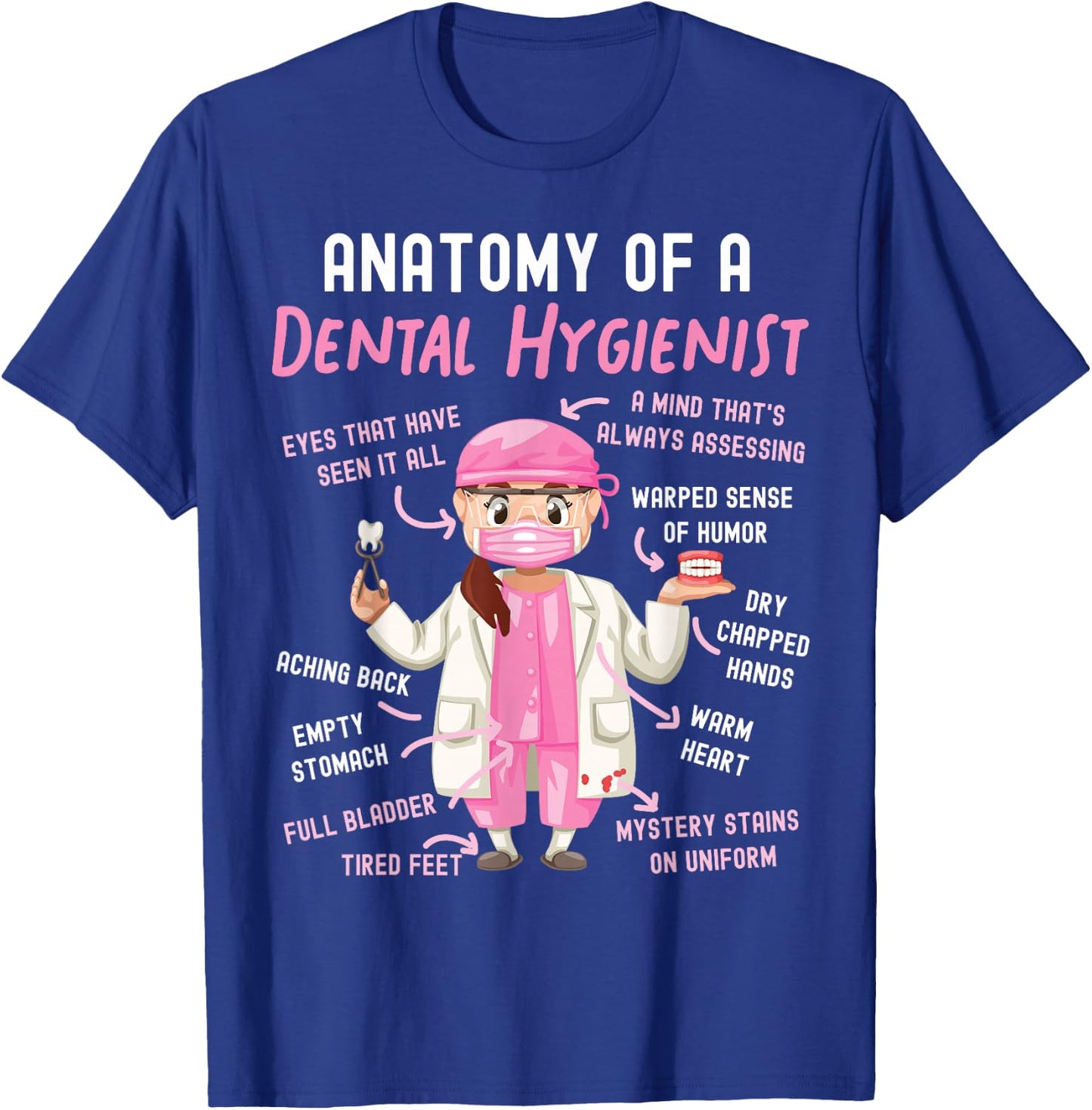 Dental Hygienist Anatomy T-Shirt - T-Shirt | Royal
