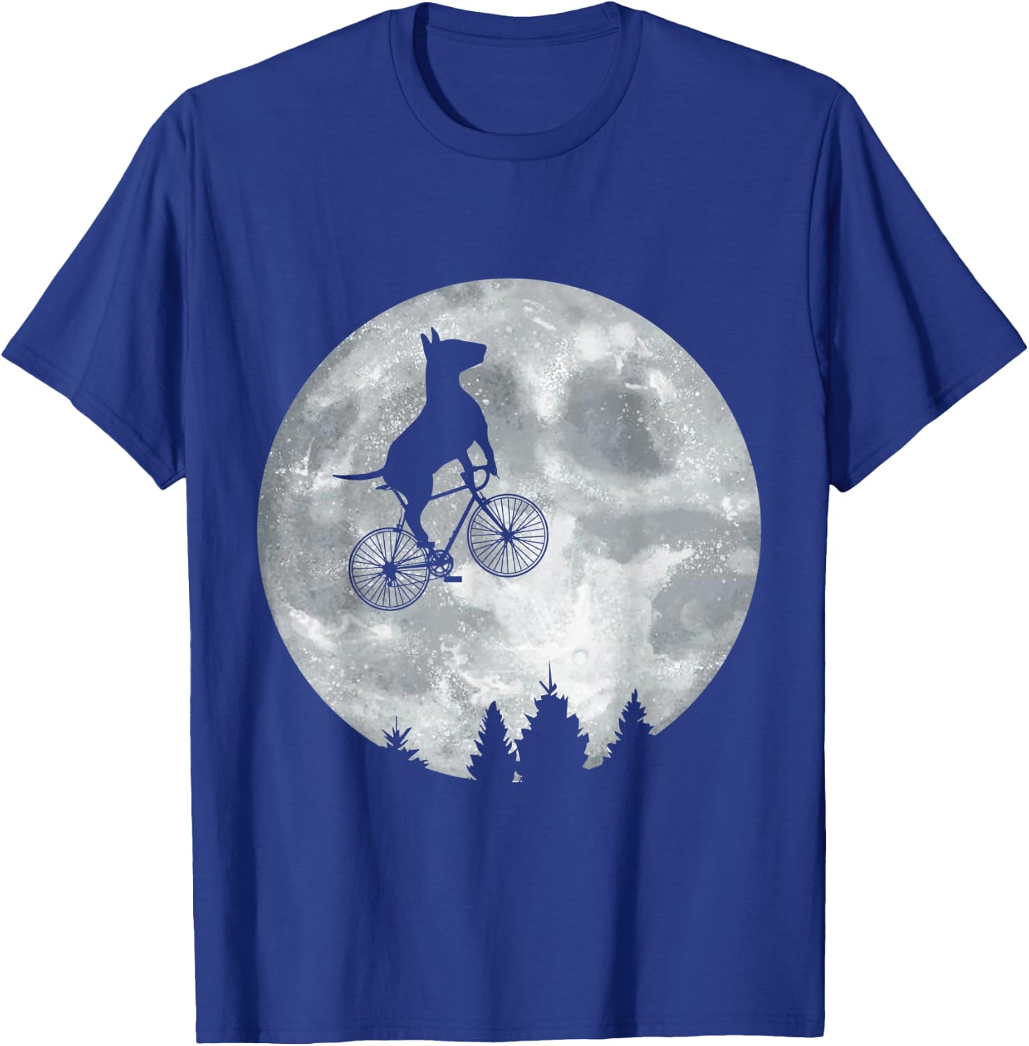 BULL TERRIER Riding Moon Bike Halloween Lunar Cycling T-Shirt - T-Shirt | Royal