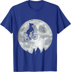 BULL TERRIER Riding Moon Bike Halloween Lunar Cycling T-Shirt - T-Shirt | Royal