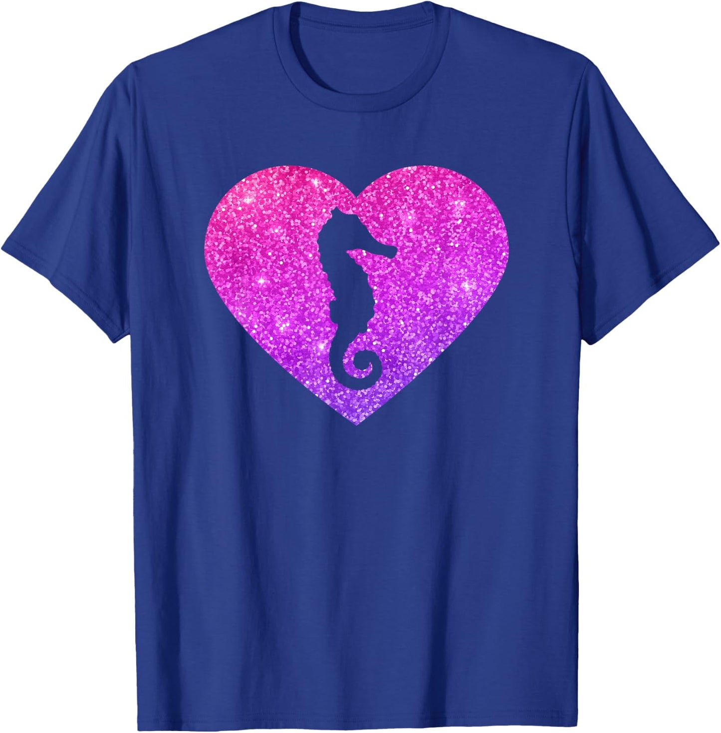 Cute Seahorse Heart Gift Girls Teens And Women T-Shirt - T-Shirt | Royal