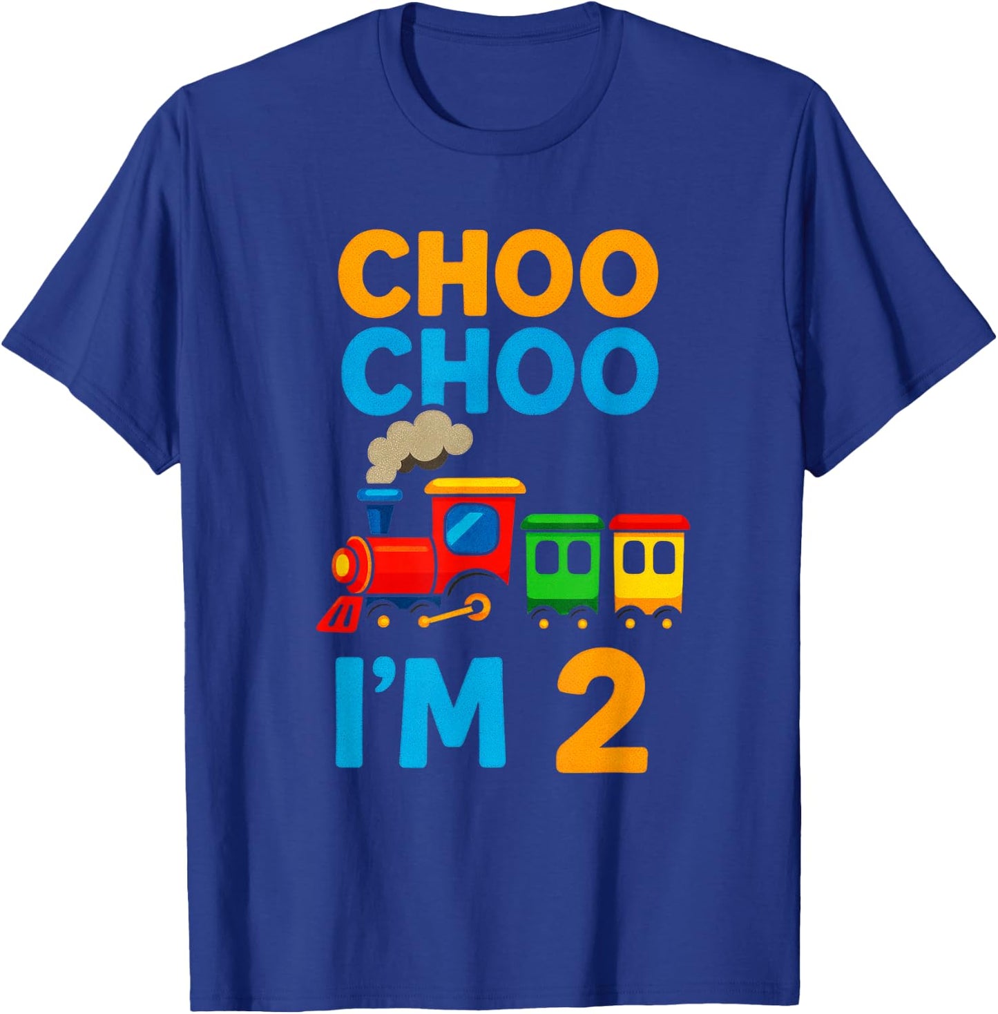 Choo Choo I'm 2 - Train Birthday T-Shirt - T-Shirt | Royal