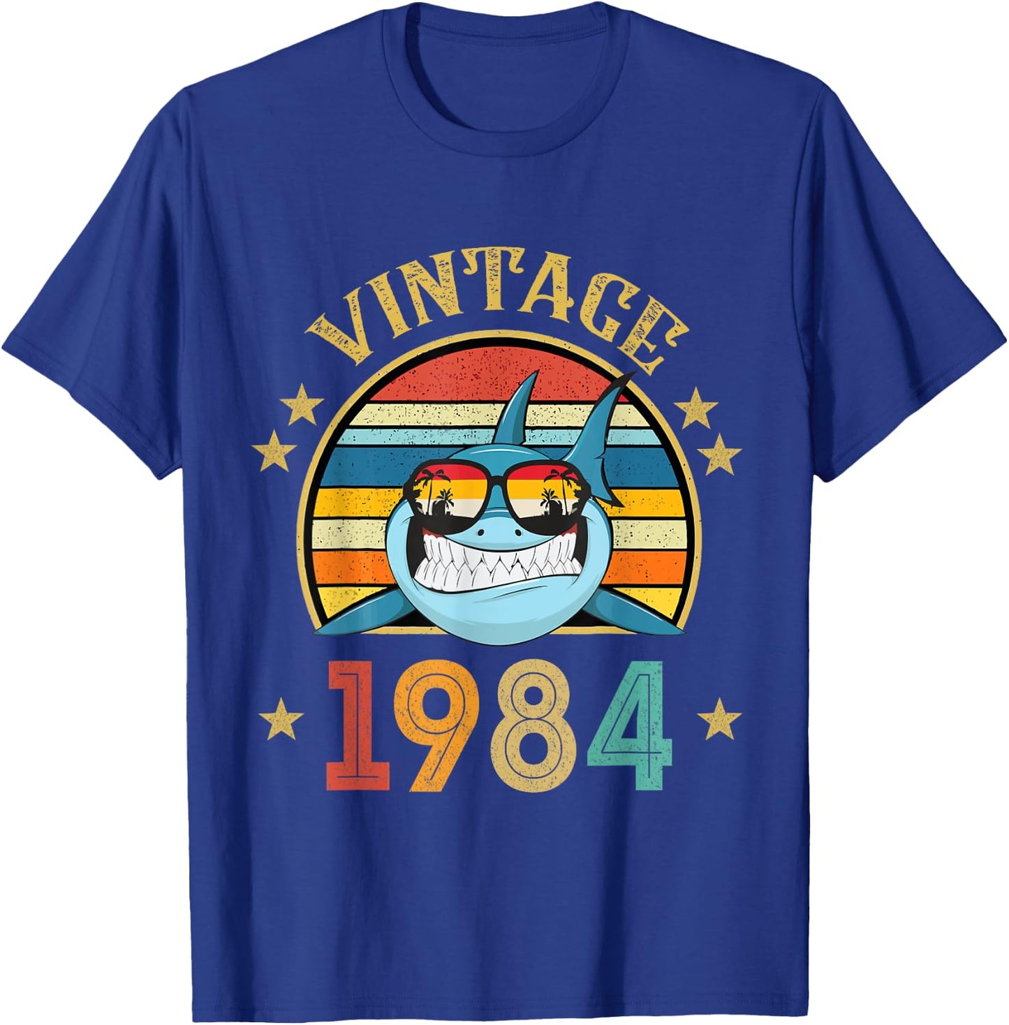 Vintage Shark Gift 41 Years Old Retro Vintage 1984 T-Shirt - T-Shirt | Royal
