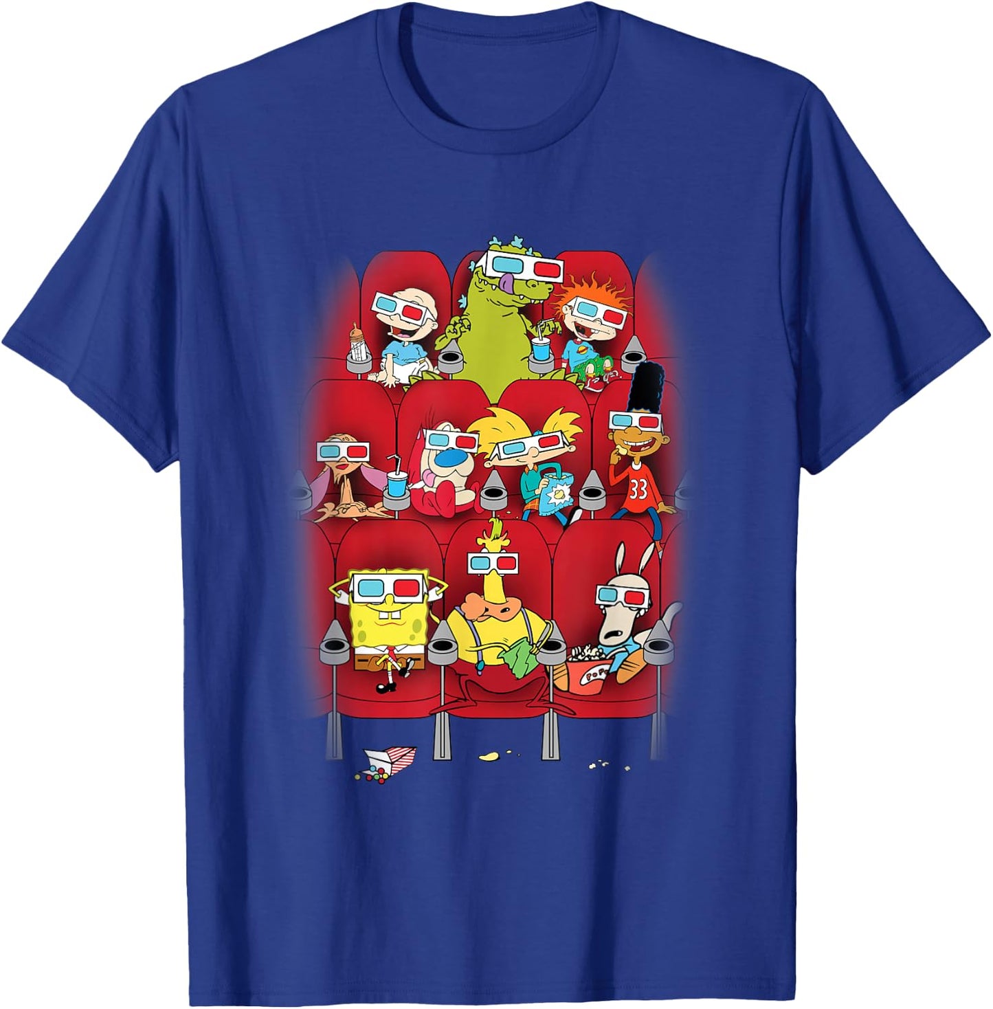 Nick Rewind 90's Nick Characters in Movie Theater T-Shirt - T-Shirt | Royal