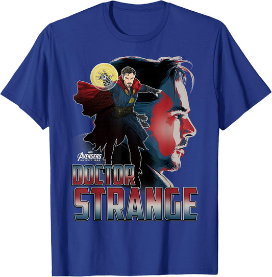 Marvel Infinity War Dr. Strange Head Profile Graphic T-Shirt - T-Shirt | Royal