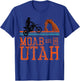 Moab Utah Arches Desert Off Road Dirt Bike Motorcycle Retro T-Shirt - T-Shirt | Royal