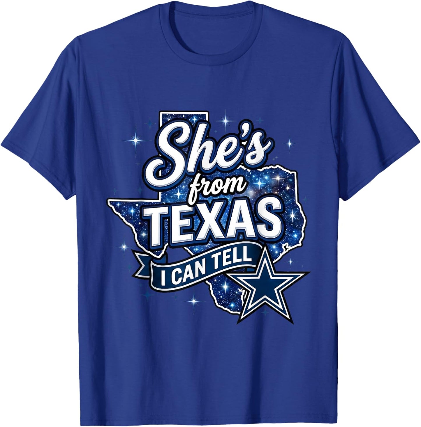 She's from Texas I Can Tell Retro Texas Girl Cowboy T-Shirt - T-Shirt | Royal
