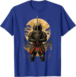 Astronaut Samurai Anime Japanese Sword T-Shirt - T-Shirt | Royal