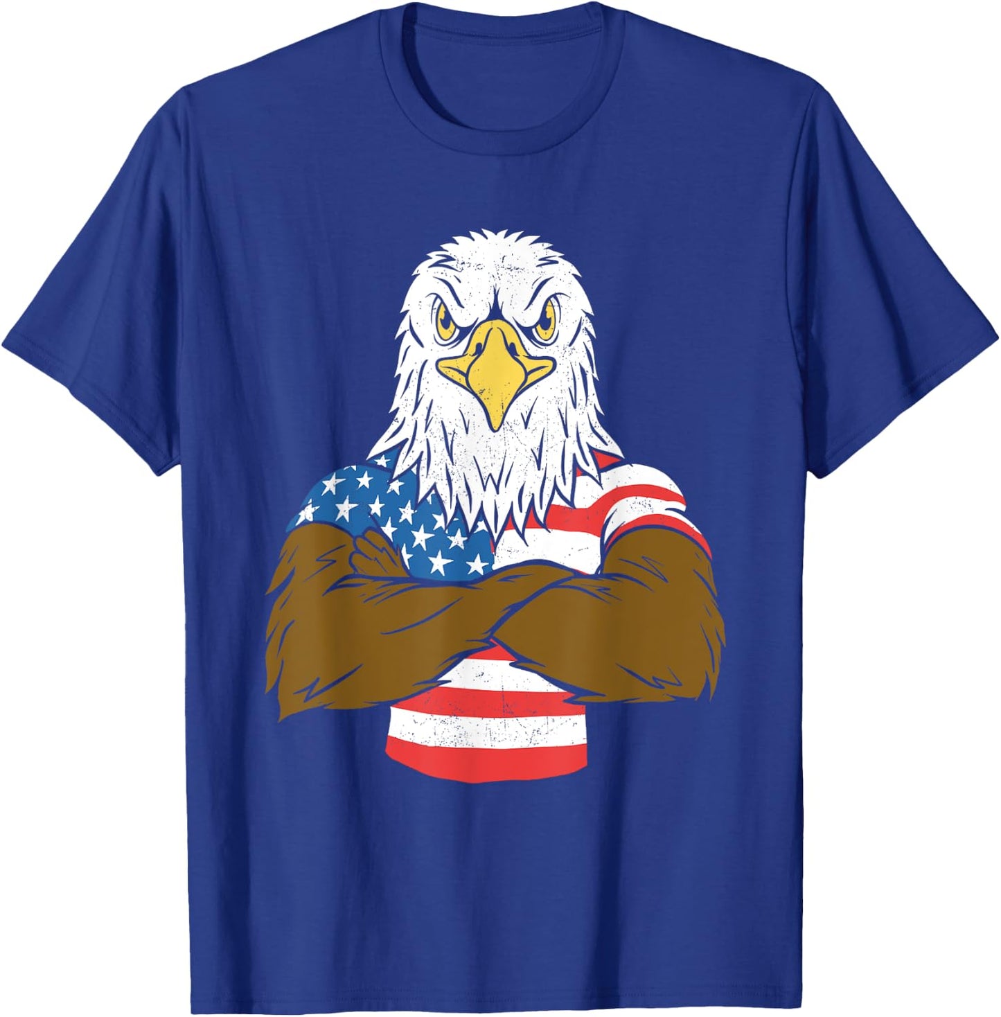Patriotic Bald Eagle - USA American Flag 4th of July Fourth T-Shirt - T-Shirt | Royal