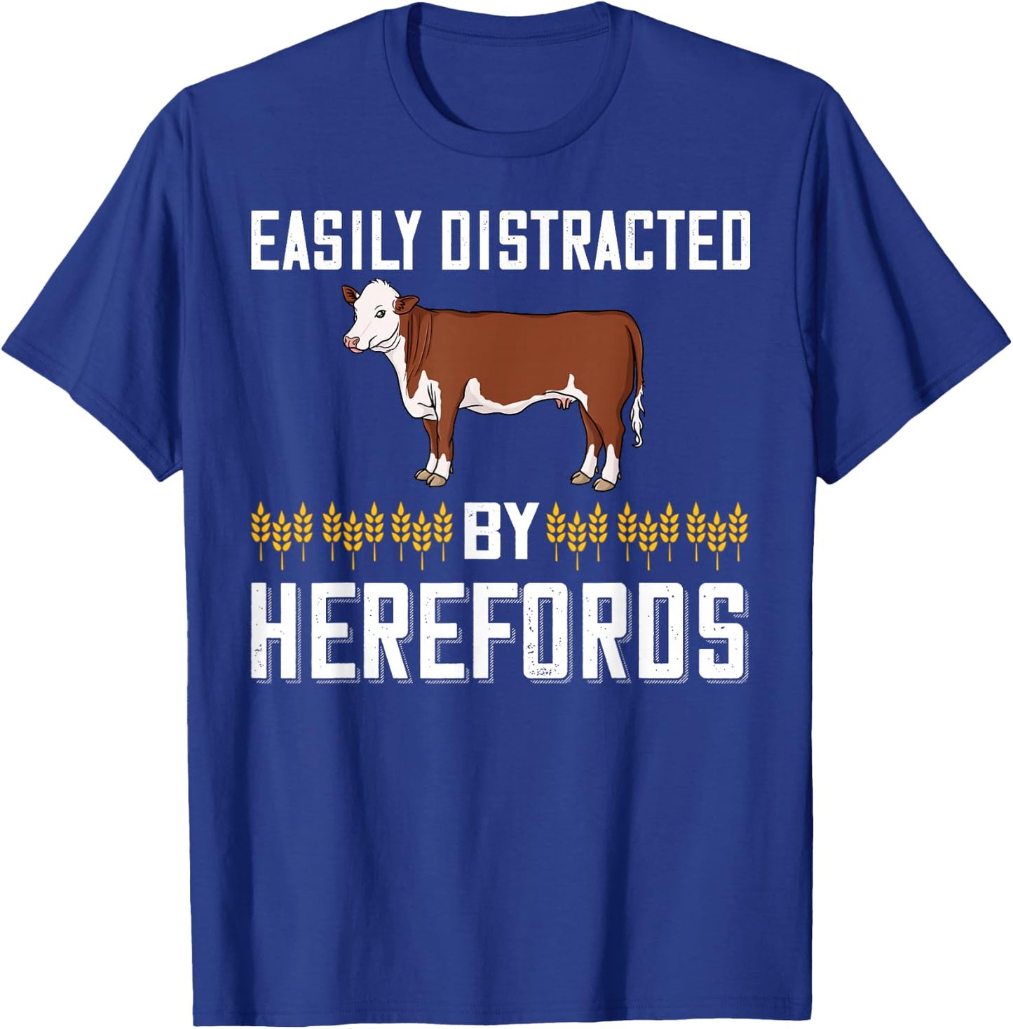 Hereford Cow Cattle Bull Beef Farm T-Shirt - T-Shirt | Royal
