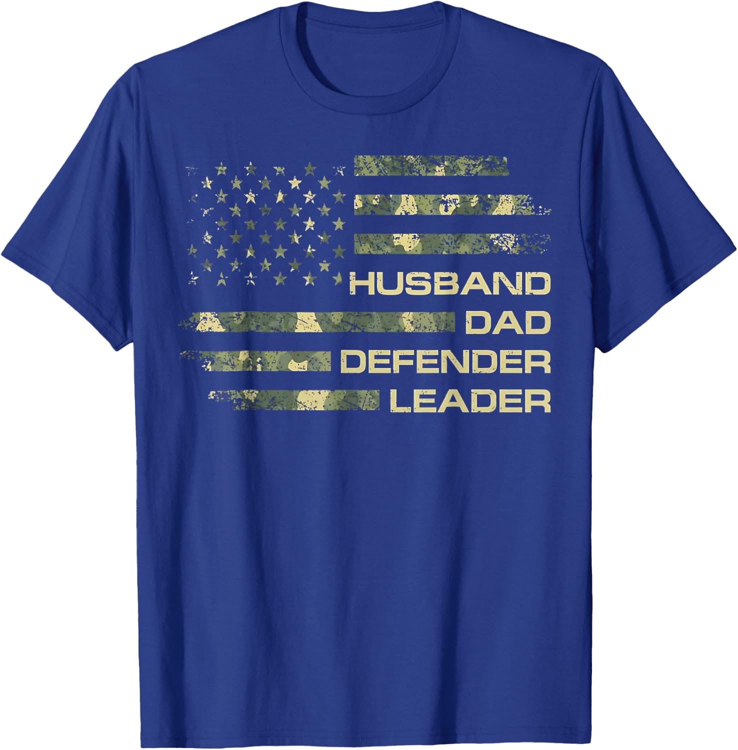 Husband Dad Defender Leader Great Fathers Day Daddy T-Shirt - T-Shirt | Royal