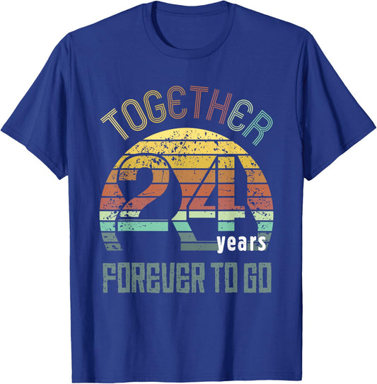 24 Wedding Anniversary for Couple Best 24th Year of Marriage T-Shirt - T-Shirt | Royal
