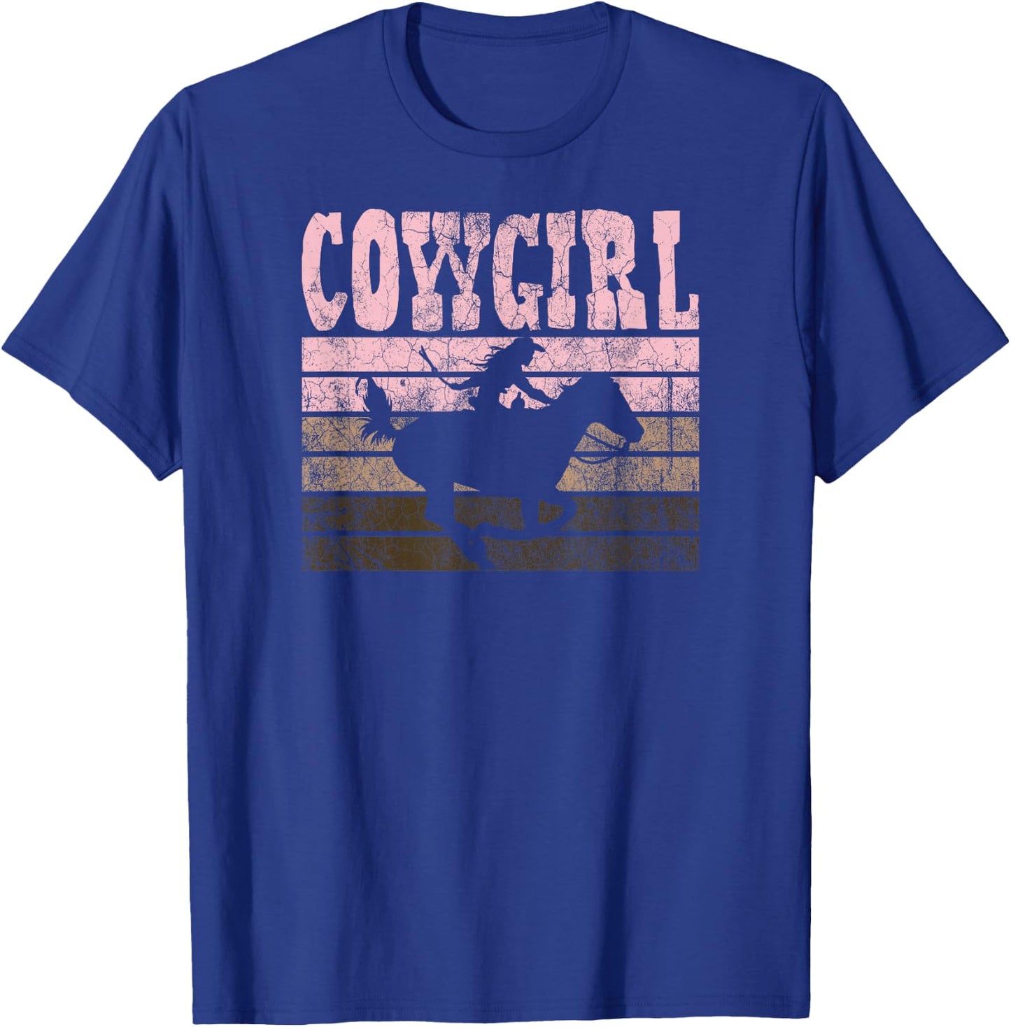 Cowgirl || Cow Girl Horse Equestrian Brown Cowgirl T-Shirt - T-Shirt | Royal