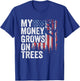 Tree Climbing American Flag Arborist My Money Grows On Trees T-Shirt - T-Shirt | Royal