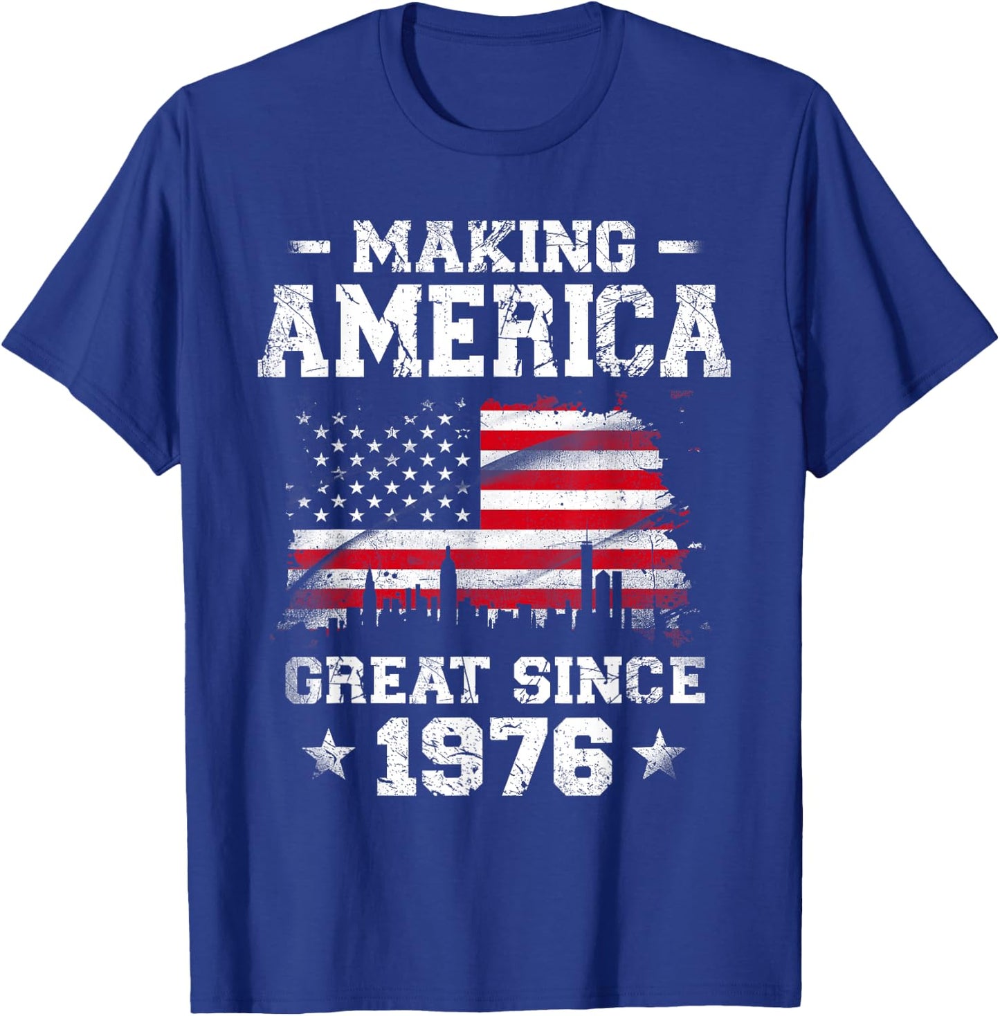 Born In 1976 American Flag Making America Great Since 1976 Kids Men T-Shirt - T-Shirt | Royal