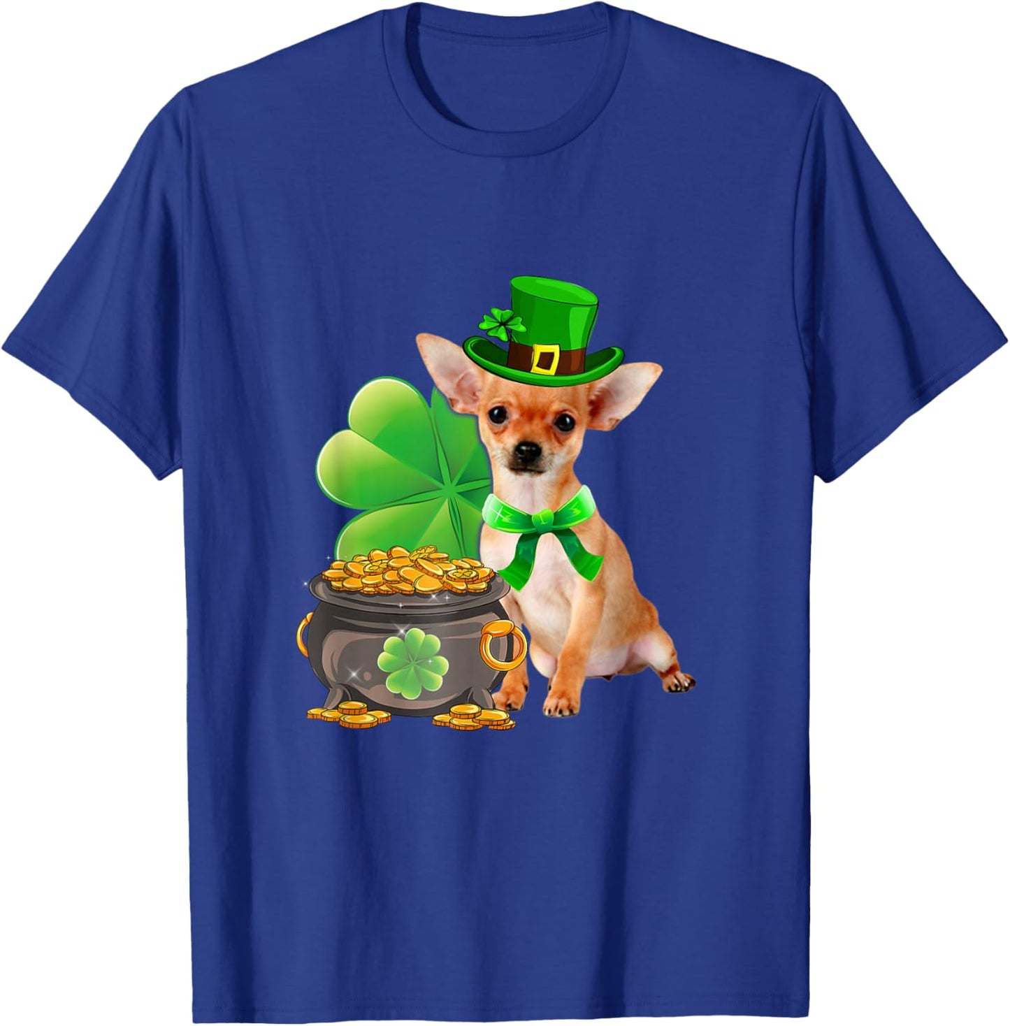 Chihuahua Dog Shamrock St Patricks Day Dog Irish Gift T-Shirt - T-Shirt | Royal