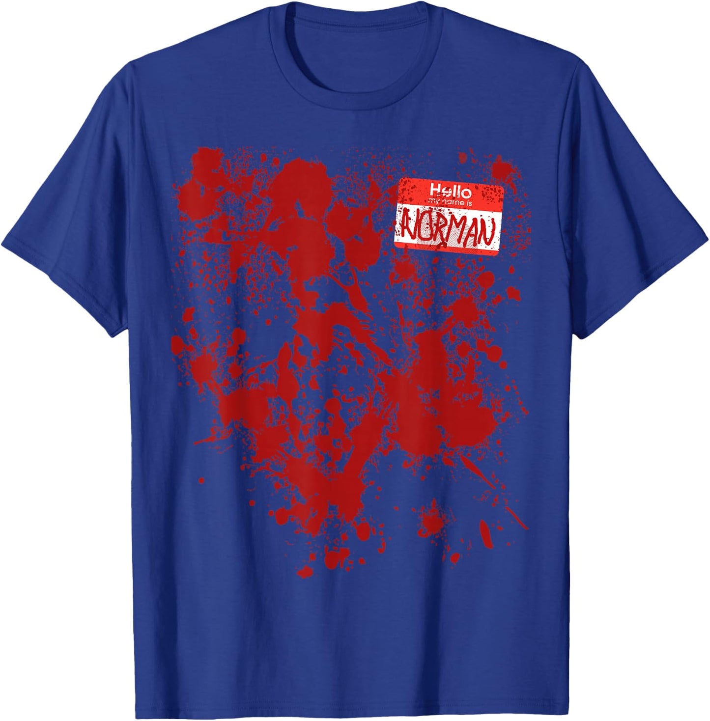 Hello My Name Is Norman Bloody Funny Halloween Costume T-Shirt - T-Shirt | Royal