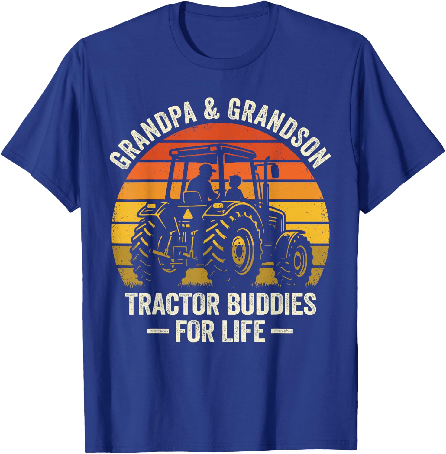 Grandpa and Grandson Tractor Buddies for Life T-Shirt - T-Shirt | Royal