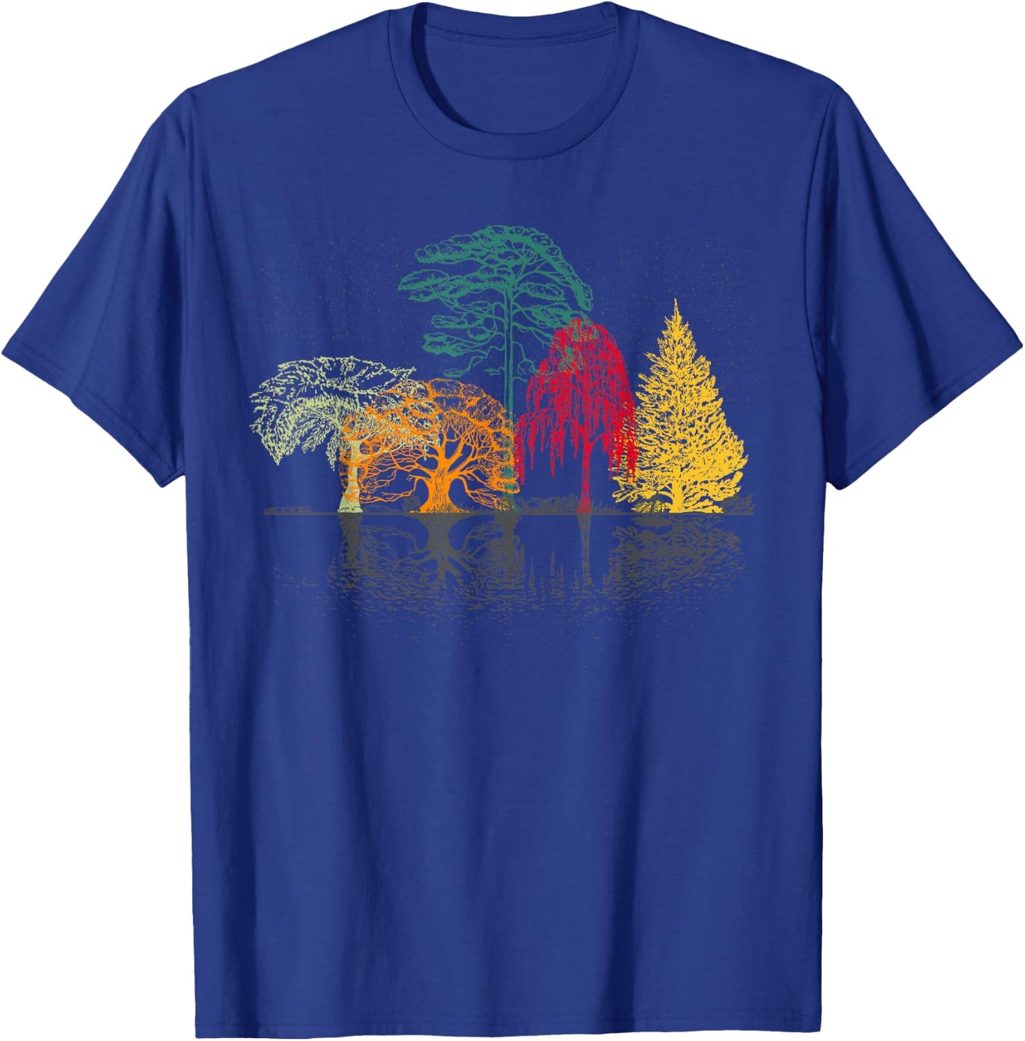 Fall Wildlife Outdoor Trees Reflection Forest Nature T-Shirt - T-Shirt | Royal