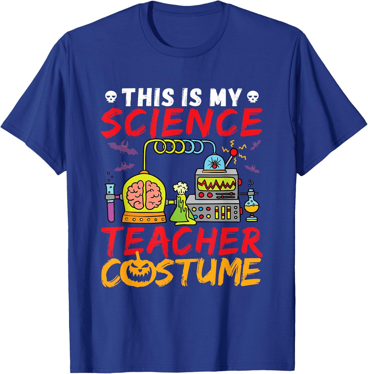 Science Teacher Costume Halloween Mad Scientist T-Shirt - T-Shirt | Royal
