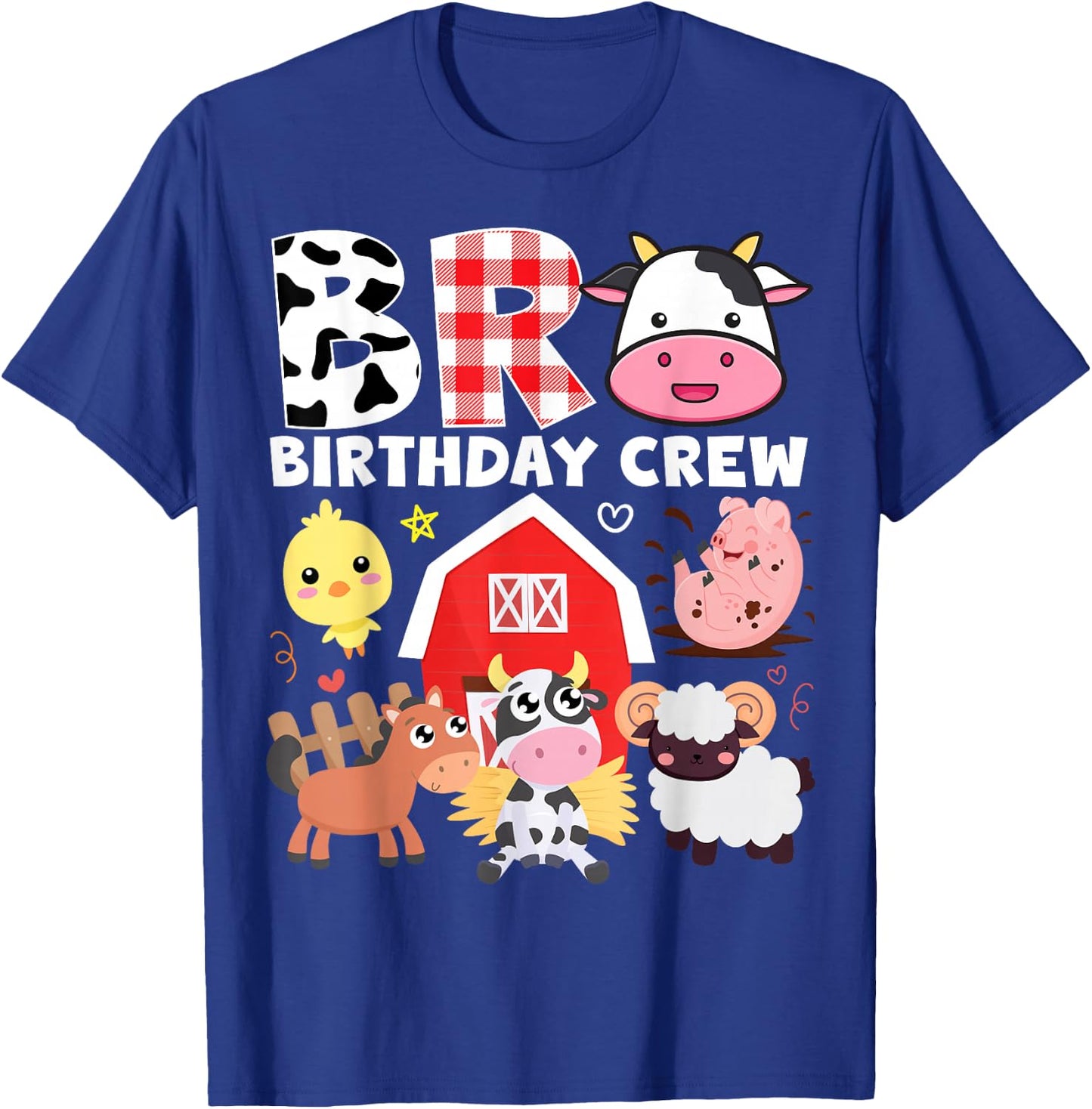 Cow Bro Birthday Crew Farm Theme Animals Kids Birthday Party T-Shirt - T-Shirt | Royal