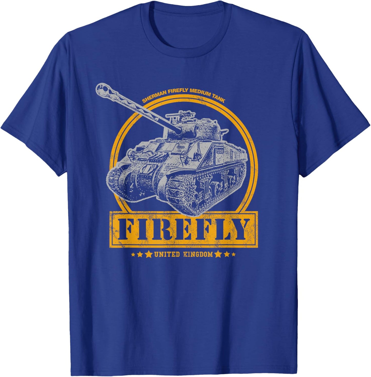 Sherman Firefly - WW2 Tank T-Shirt - T-Shirt | Royal