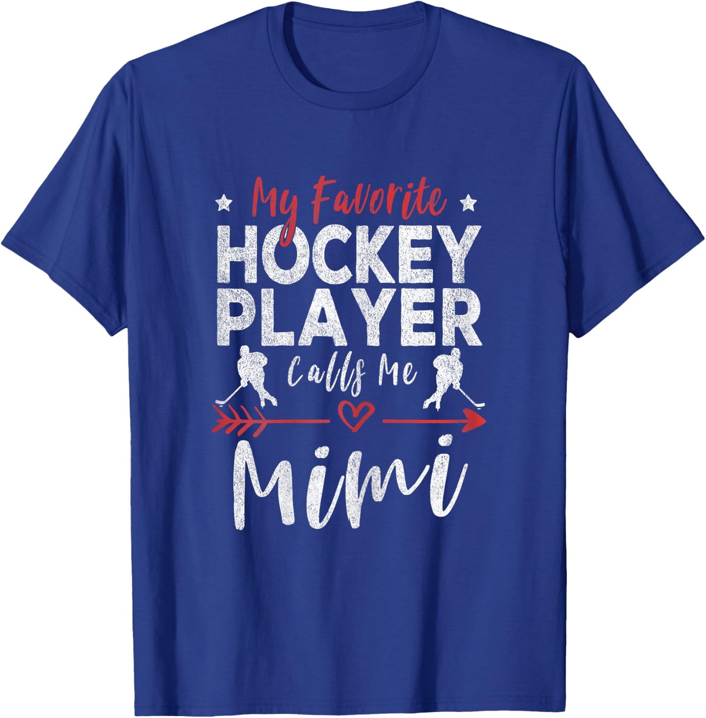 My Favorite Hockey Player Calls Me Mimi Hockey Grandma T-Shirt - T-Shirt | Royal