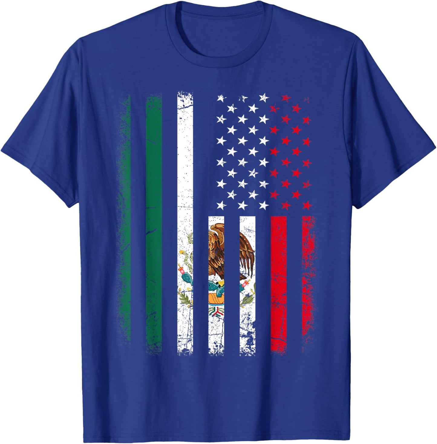 Mexican American Flag Mexican Roots Mexico America Small T-Shirt - T-Shirt | Royal