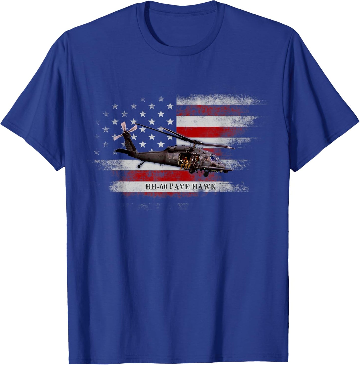 HH-60 Pave Hawk Helicopter USA Flag Helicopter Pilot Gifts Men T-Shirt - T-Shirt | Royal