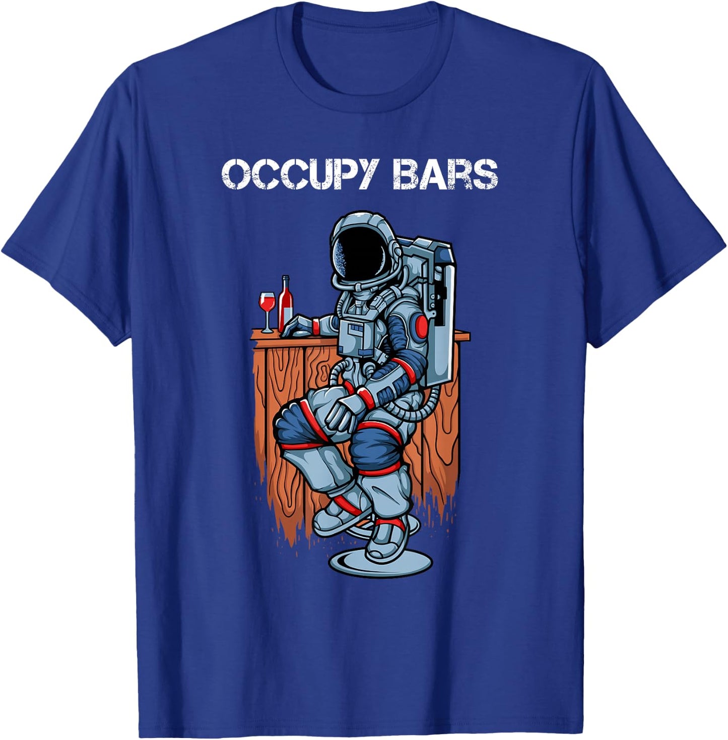 Space Force Red Planet Mars Astronaut Occupy Bars T-Shirt - T-Shirt | Royal