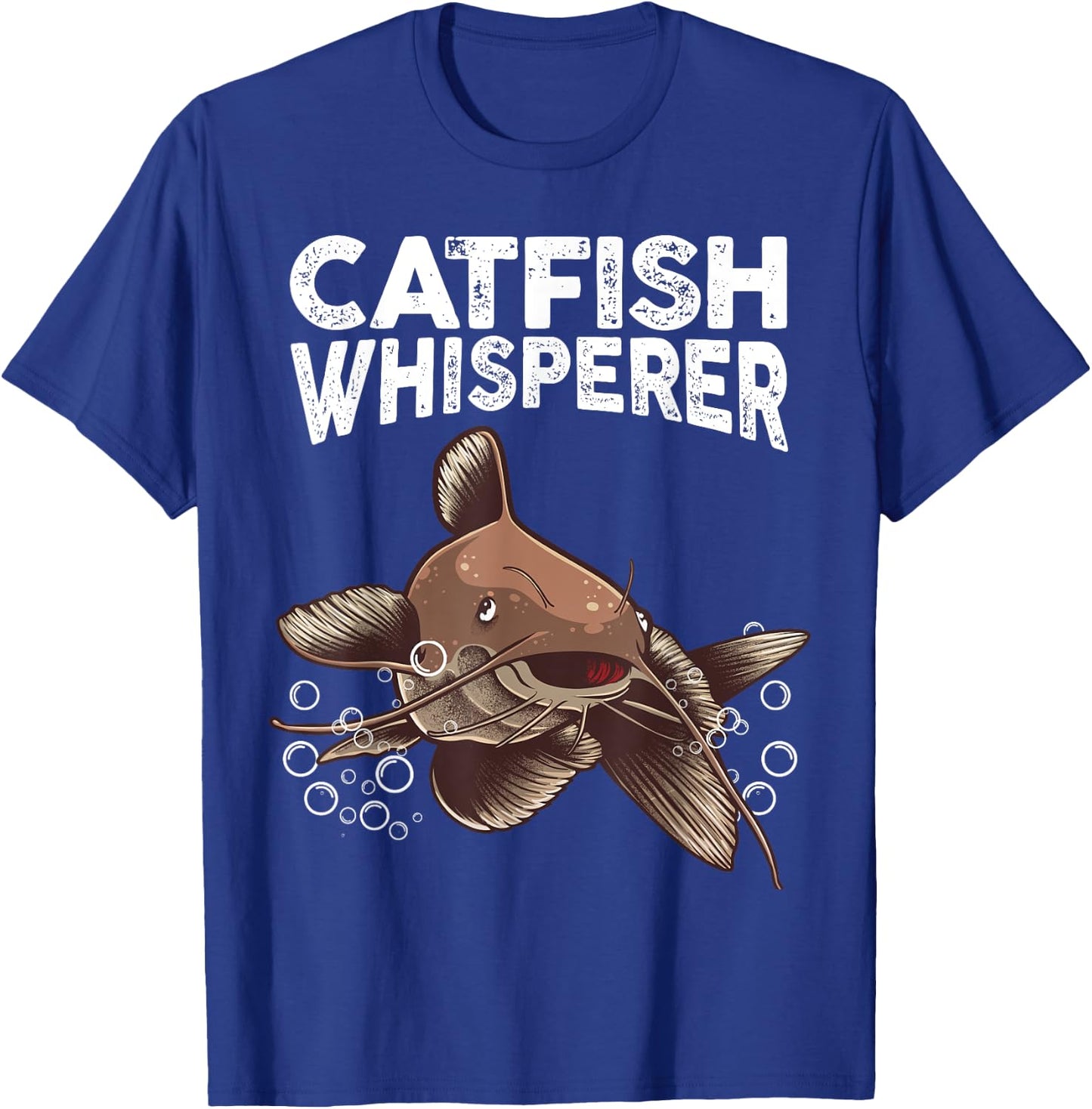Funny Catfishing Design Men Women Catfish Hunter Whisperer T-Shirt - T-Shirt | Royal