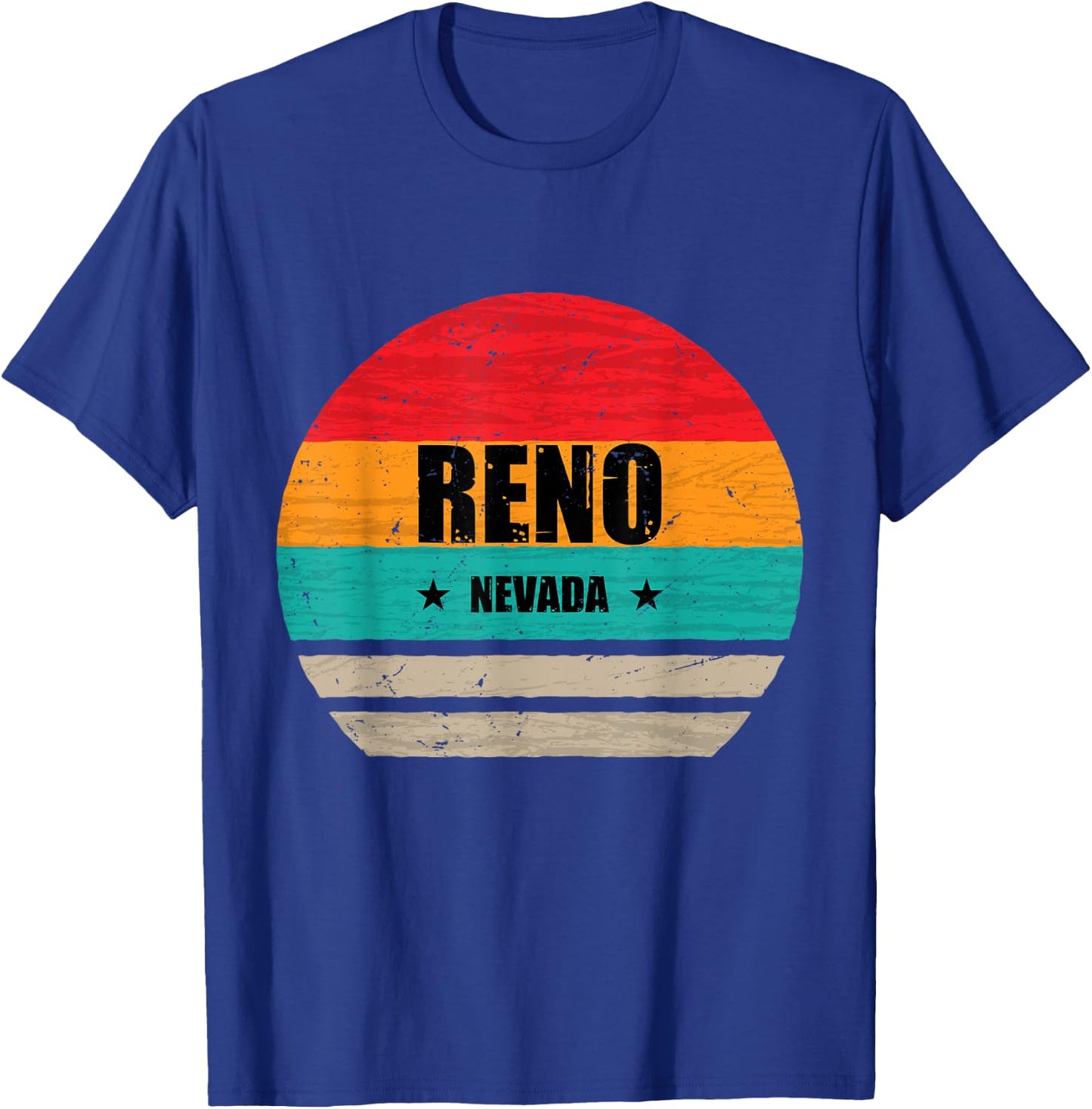 Reno Nevada Retro Vintage Sunset US State Reno T-Shirt - T-Shirt | Royal