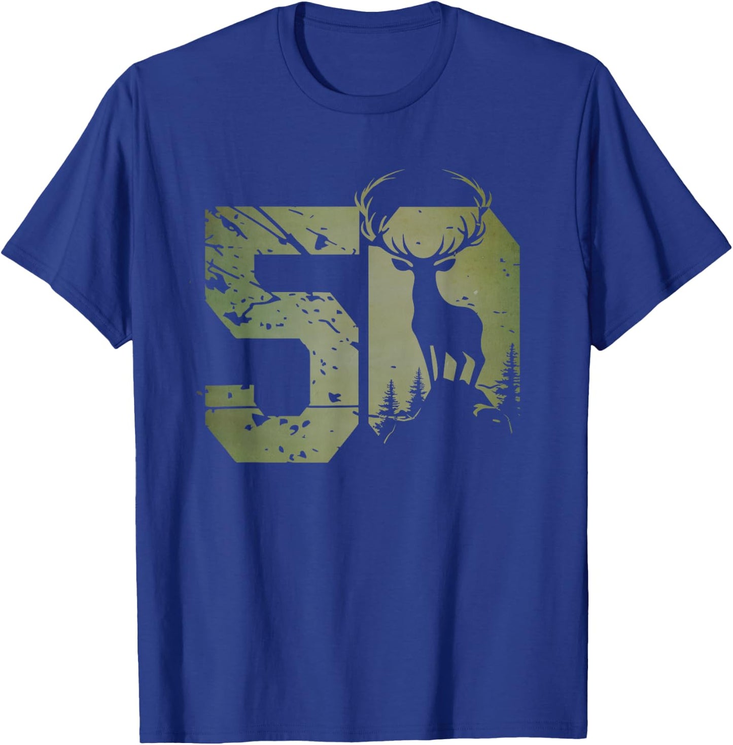 Stag Figurine for Hunter 50s Birthday or Anniversary T-Shirt - T-Shirt | Royal