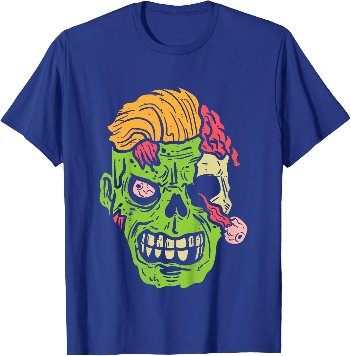Kids Zombie Face Scary Spooky Creepy Halloween Boys Youth Teen T-Shirt - T-Shirt | Royal