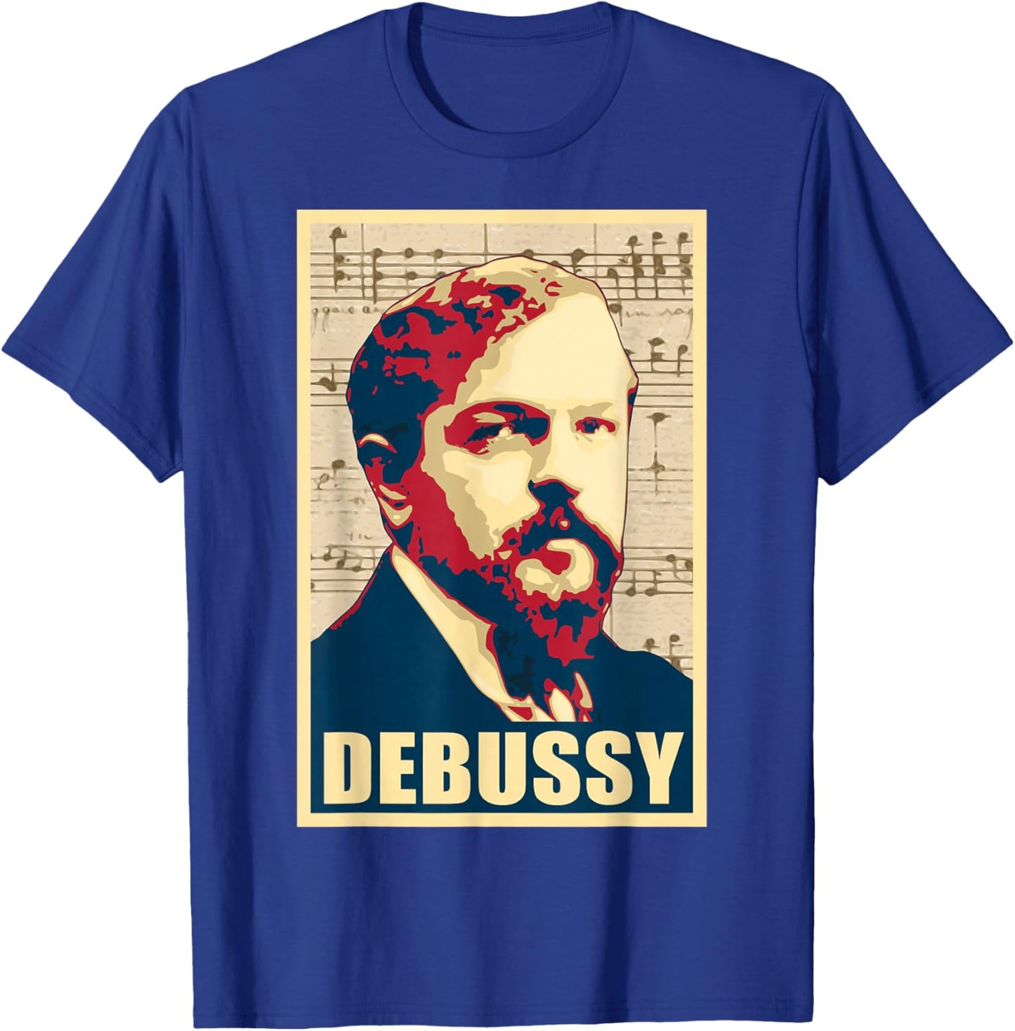 Claude Debussy Classical Music Composer Retro T-Shirt - T-Shirt | Royal